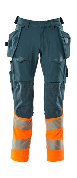 Hose mit Hängetaschen ACCELERATE SAFE dunkelpetroleum/hi-vis orange