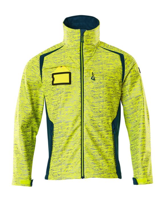 Soft Shell Jacke ACCELERATE SAFE hi-vis gelb/dunkelpetroleum