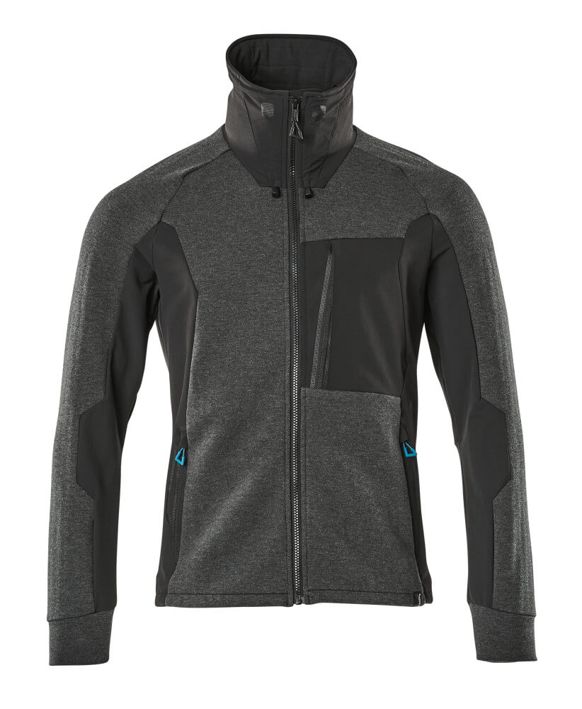 Sweatshirt mit Reißverschluss ADVANCED Schwarz-meliert/Schwarz