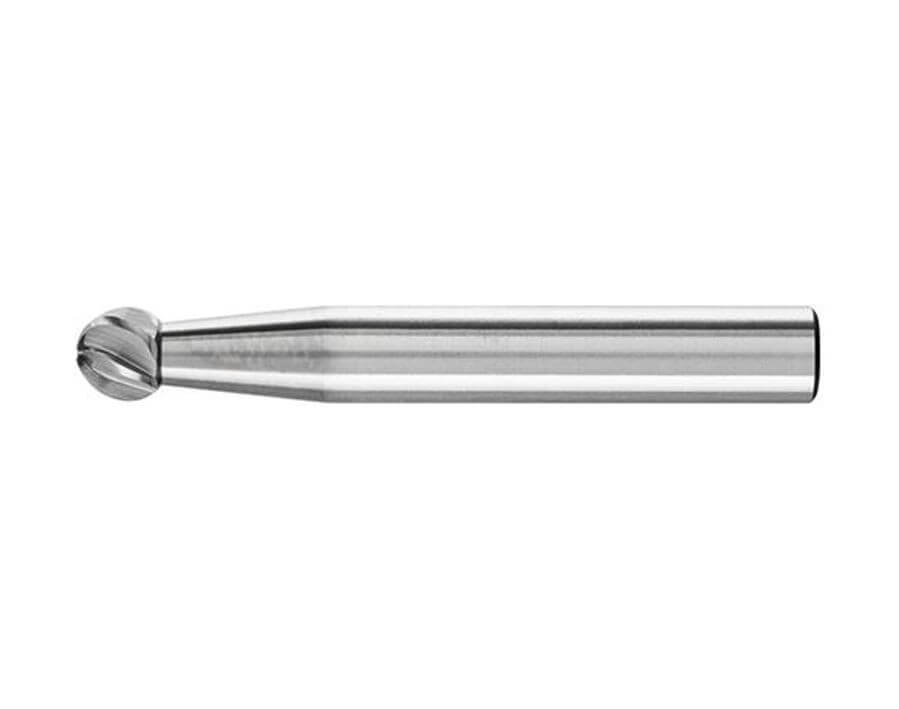Hartmetallfrässtift (Rotorfräser) DIN 8033 – Schaft-Ø 6 mm, Kugelform KUD, Zahnung INOX
