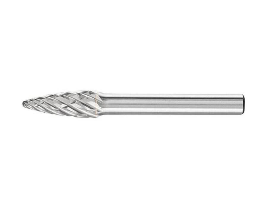 Hartmetallfrässtift (Rotorfräser)DIN 8033 – Schaft-Ø 6 mm, Rundbogenform RBF, Zahnung STEEL