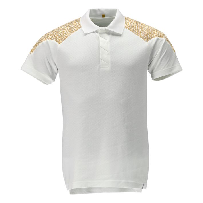 Polo-Shirt FOOD & CARE weiss/currygelb