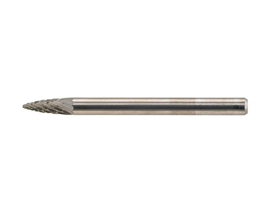 Hartmetall-Kleinfrässtift (Rotorfräser) DIN 8033 – Schaft-Ø 3 mm, Spitzbogenform SPG, Zahnung C