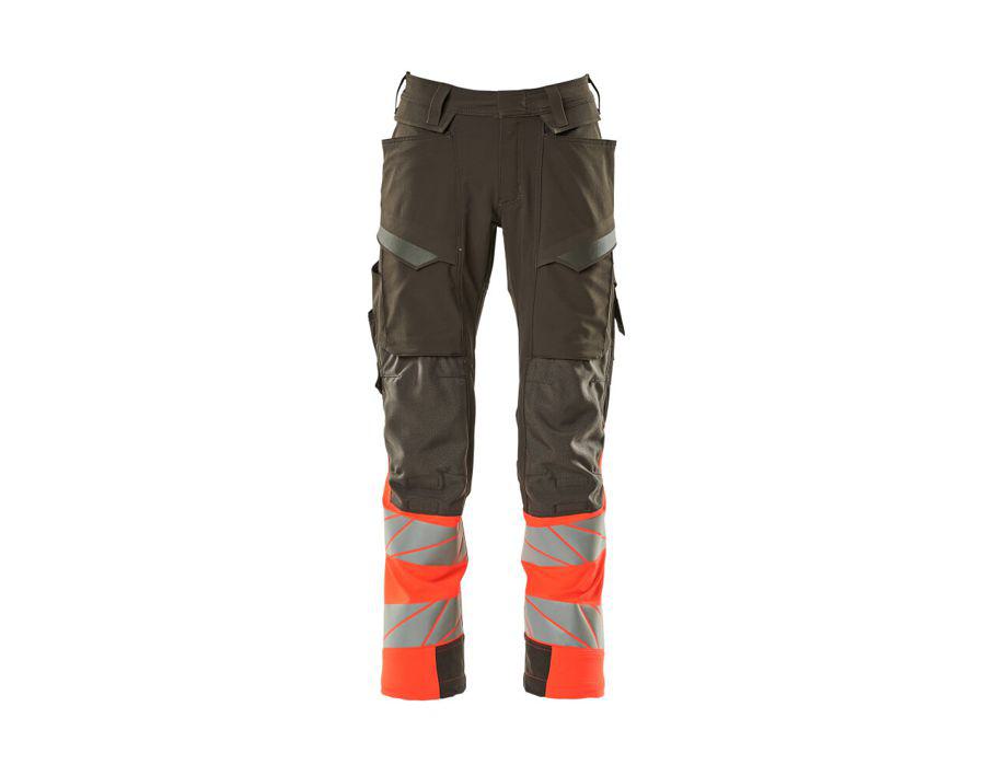Hose mit Knietaschen ACCELERATE SAFE dunkelanthrazit/hi-vis rot