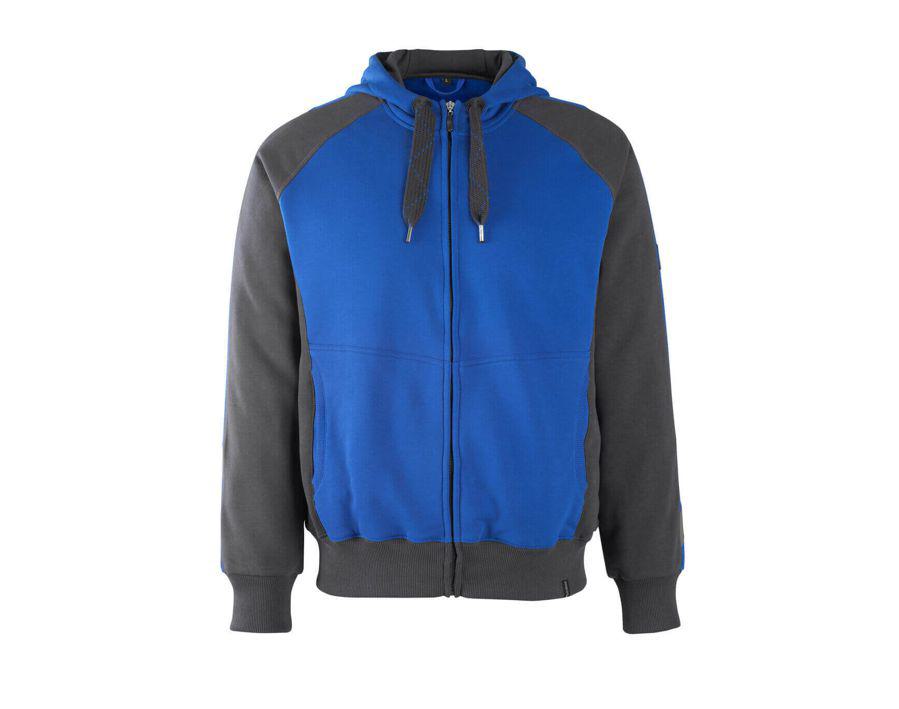 Kapuzensweatshirt mit Reißverschluss UNIQUE kornblau/schwarzblau