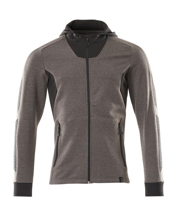 Kapuzensweatshirt mit Reißverschluss ACCELERATE dunkelanthrazit/schwarz