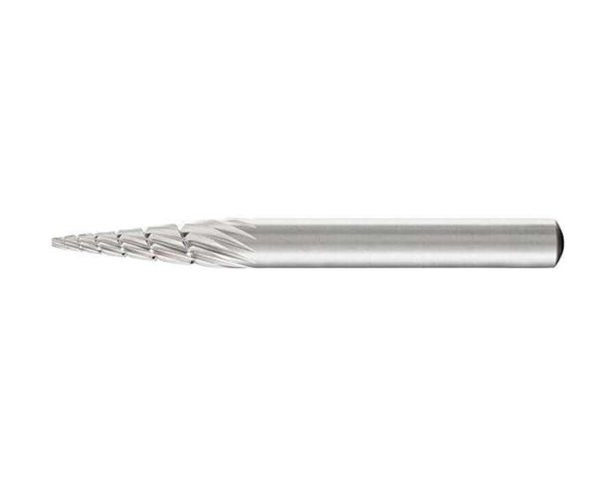 HSS-Frässtift (Rotorfräser) Schaft-Ø 6 mm, Spitzkegelform G, Zahnung 3