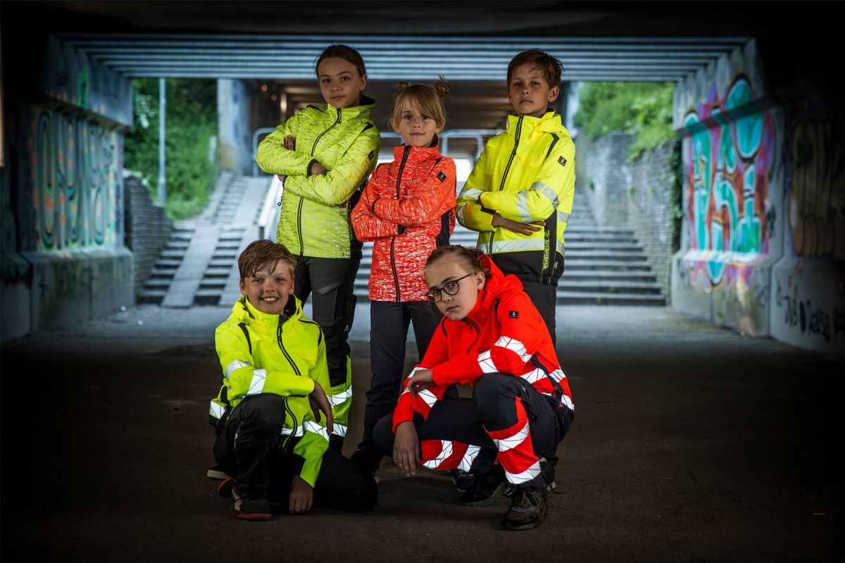Hose für Kinder ACCELERATE SAFE schwarz/hi-vis gelb