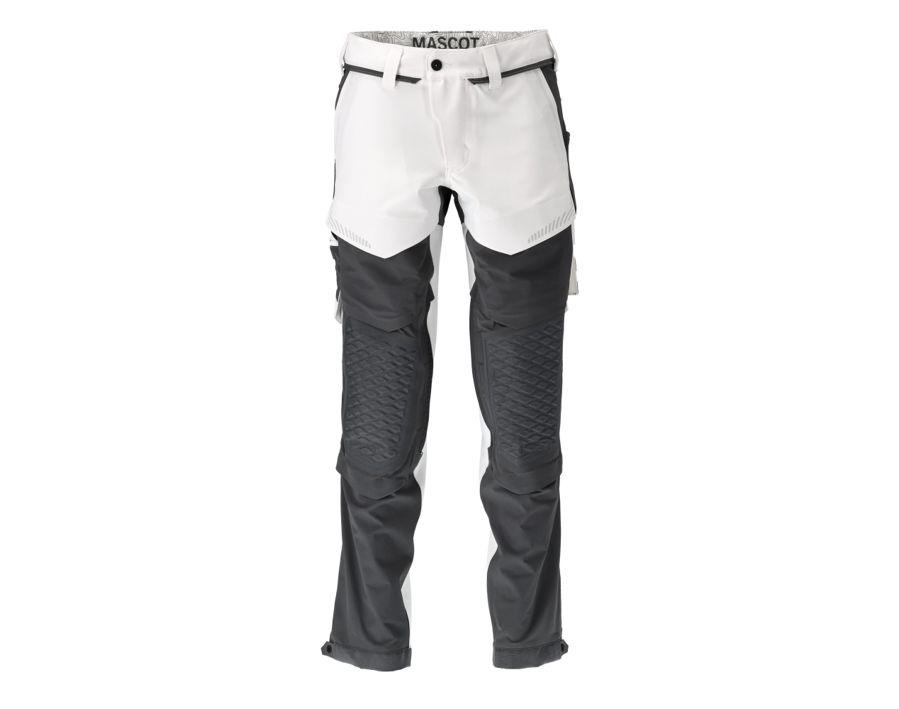 Hose mit Knietaschen CUSTOMIZED weiss/Anthrazitgrau