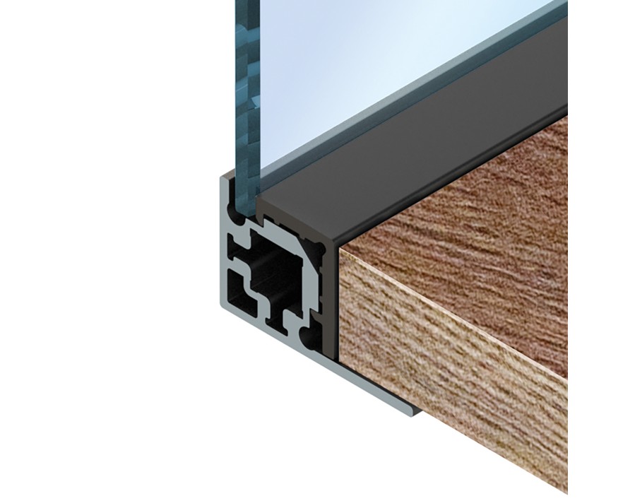 Cadro Glas- / Holz-Eckprofil schwarz matt
