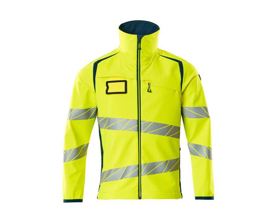 Soft Shell Jacke ACCELERATE SAFE hi-vis gelb/dunkelpetroleum