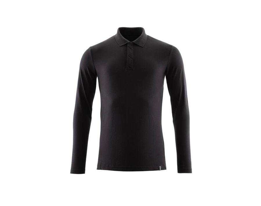 Polo-Shirt, Langarm CROSSOVER vollschwarz
