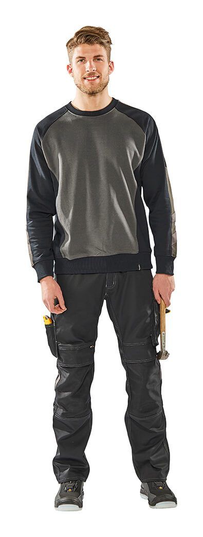 Sweatshirt UNIQUE weiss/dunkelanthrazit