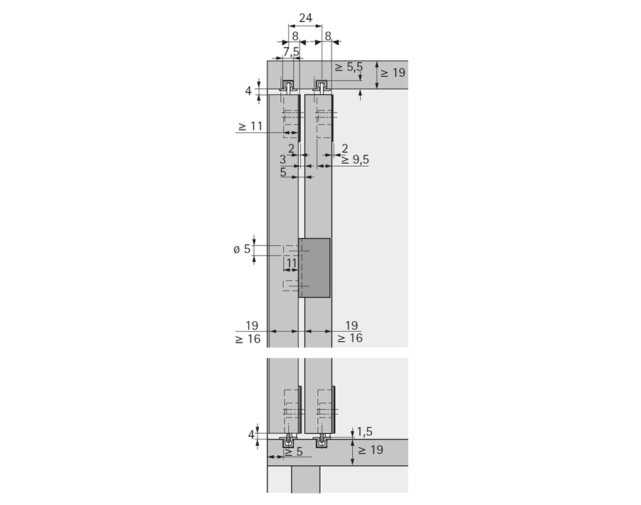 SlideLine 55 Plus für einliegende Türposition | VS0-0001