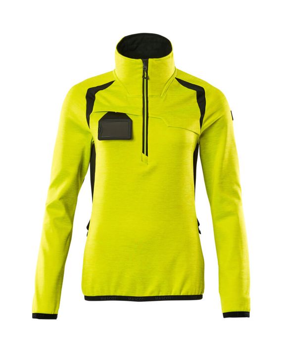 Fleecepullover mit kurzem Reißverschluss ACCELERATE SAFE hi-vis gelb/schwarz