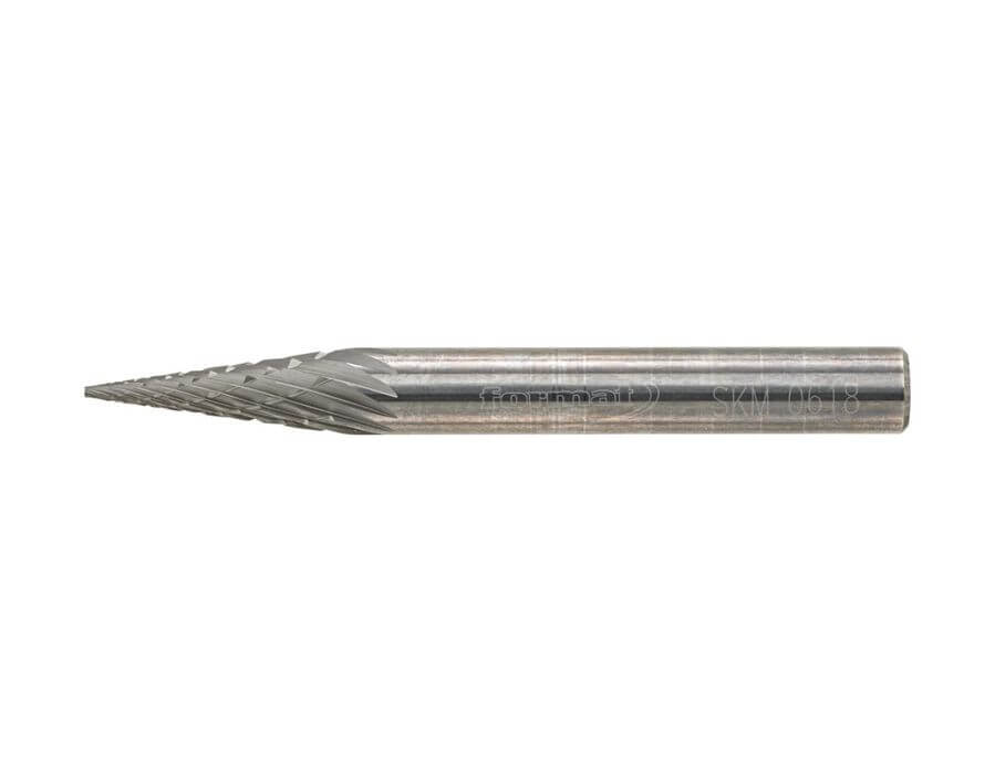 Hartmetallfrässtift (Rotorfräser) DIN 8033 – Schaft-Ø 6 mm, Spitzkegelform SKM, Zahnung C