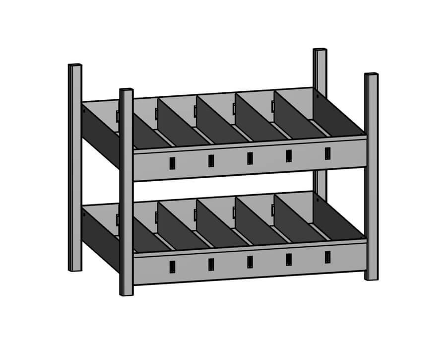 Schüttenmodul variabel, schräg