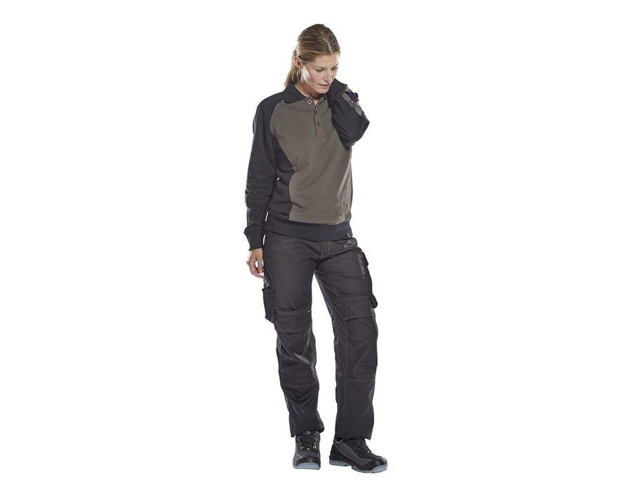Polo-Sweatshirt UNIQUE dunkelanthrazit/schwarz