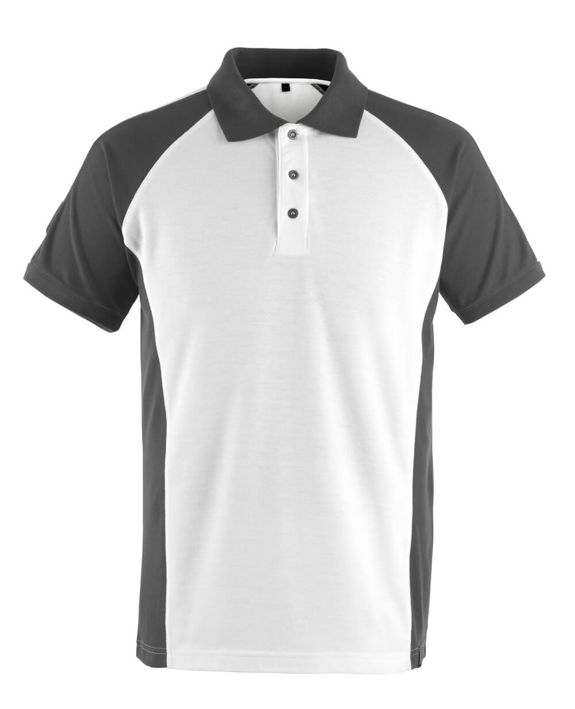 Polo-Shirt UNIQUE weiss/dunkelanthrazit