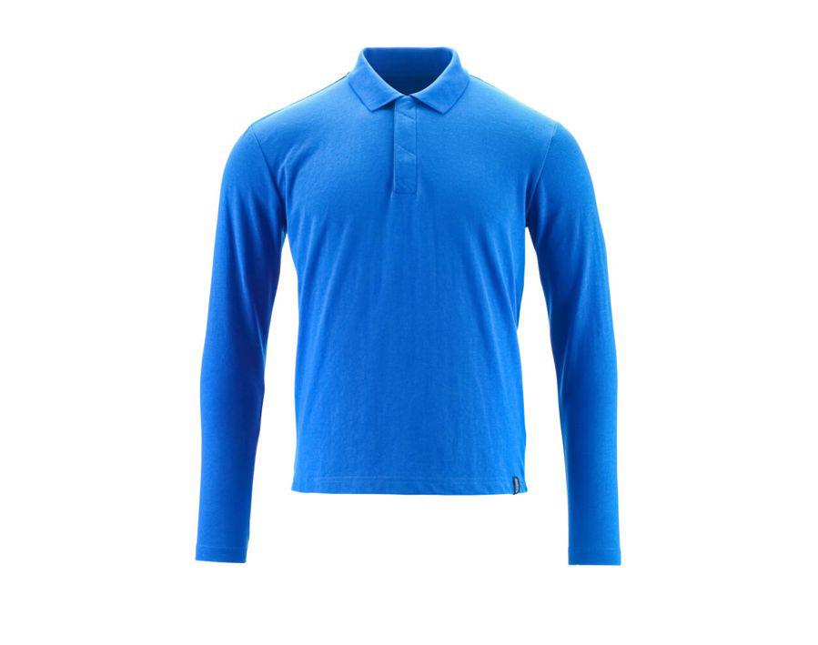 Polo-Shirt, Langarm CROSSOVER azurblau