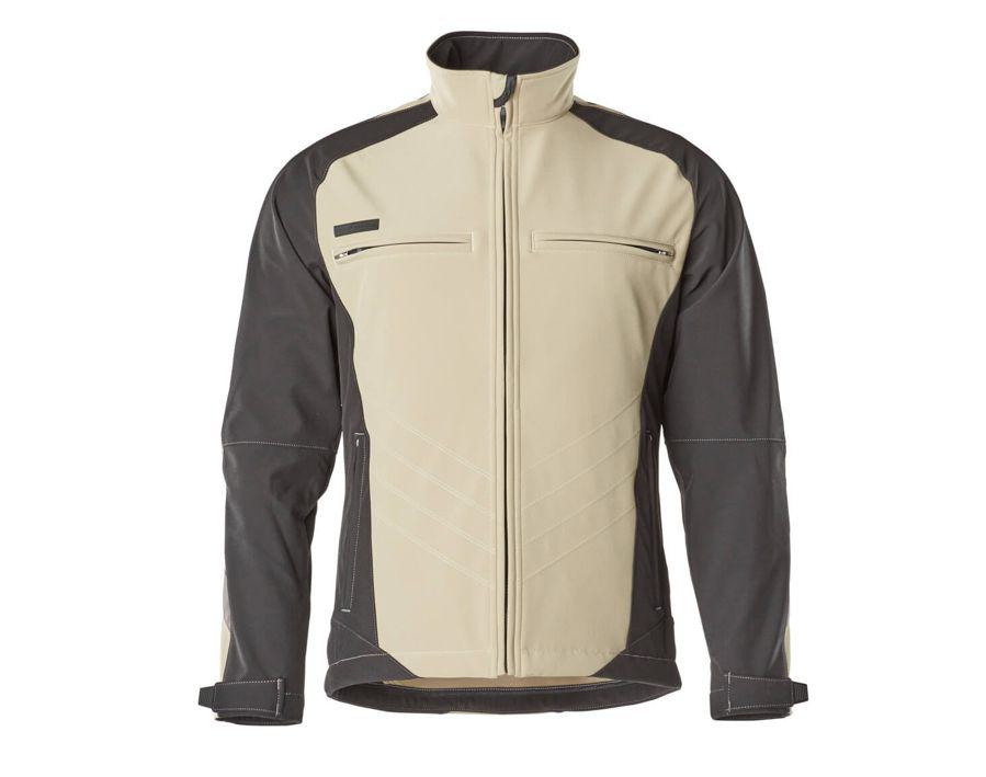 Soft Shell Jacke UNIQUE hellkhaki/schwarz