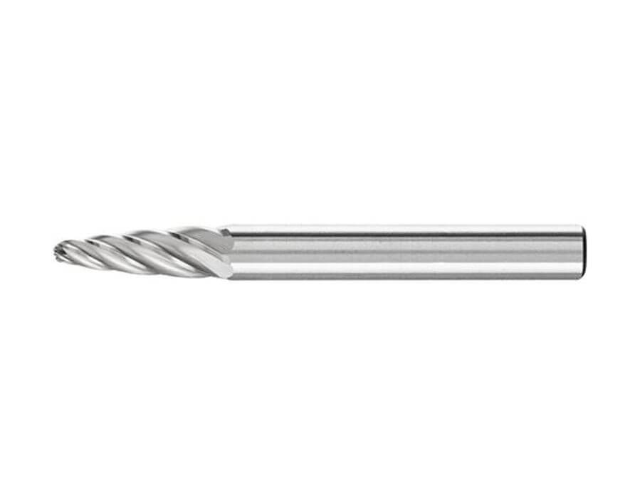Hartmetallfrässtift (Rotorfräser) DIN 8033 – Schaft-Ø 6 mm, Rundbogenform RBF, Zahnung INOX