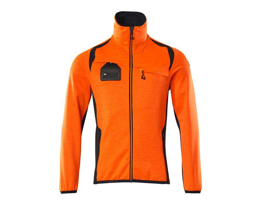 Fleecepullover mit Reißverschluss ACCELERATE SAFE hi-vis orange/schwarzblau