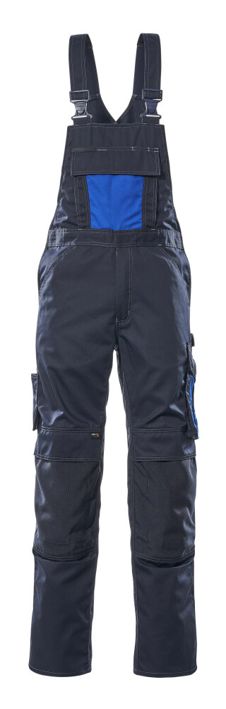 Latzhose mit Knietaschen UNIQUE schwarzblau/kornblau