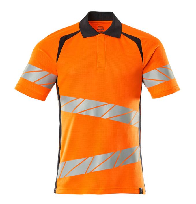Polo-Shirt ACCELERATE SAFE hi-vis orange/schwarzblau