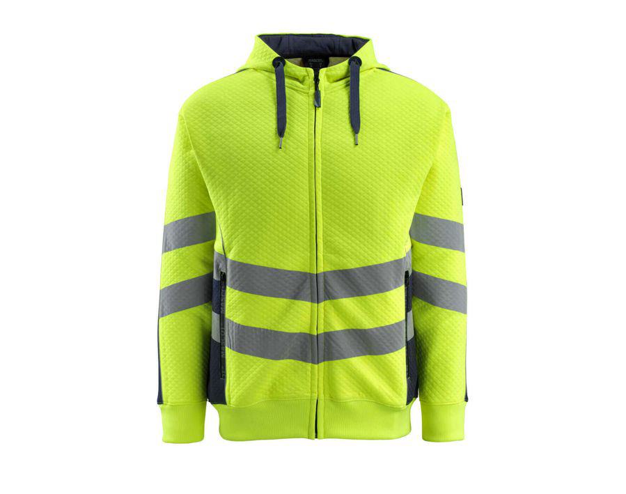 Kapuzensweatshirt mit Reißverschluss SAFE SUPREME hi-vis gelb/schwarzblau