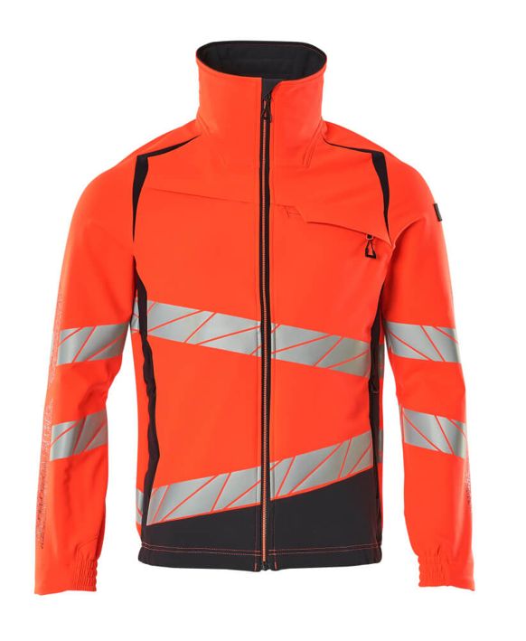 Jacke ACCELERATE SAFE Hi-vis rot/schwarzblau