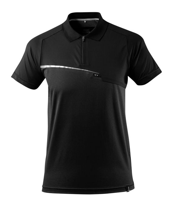 Polo-Shirt mit Brusttasche ADVANCED schwarz