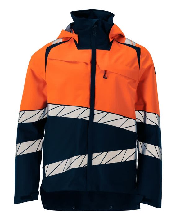 Hard Shell Jacke ACCELERATE SAFE schwarzblau/hi-vis orange