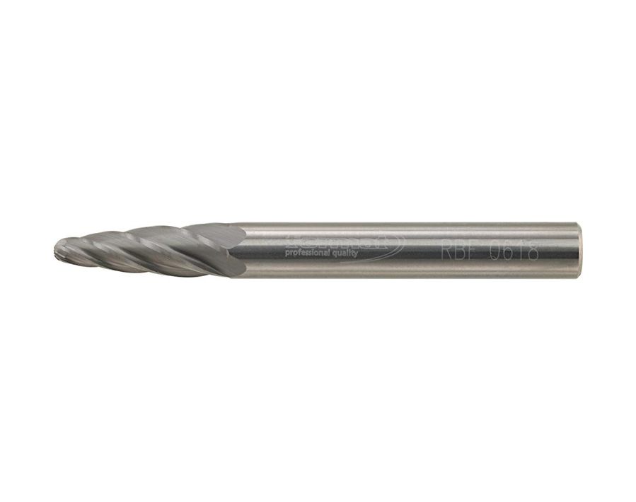 Hartmetallfrässtift (Rotorfräser) DIN 8033 – Schaft-Ø 6 mm, Rundbogenform RBF, Zahnung Alu