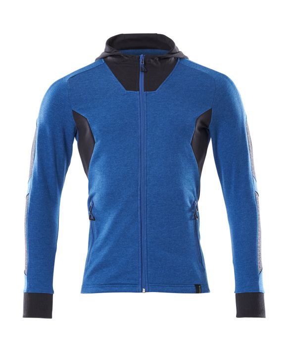 Kapuzensweatshirt mit Reißverschluss ACCELERATE azurblau/schwarzblau