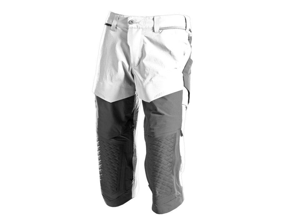 Dreiviertel-Hose mit Knietaschen CUSTOMIZED weiss/Anthrazitgrau