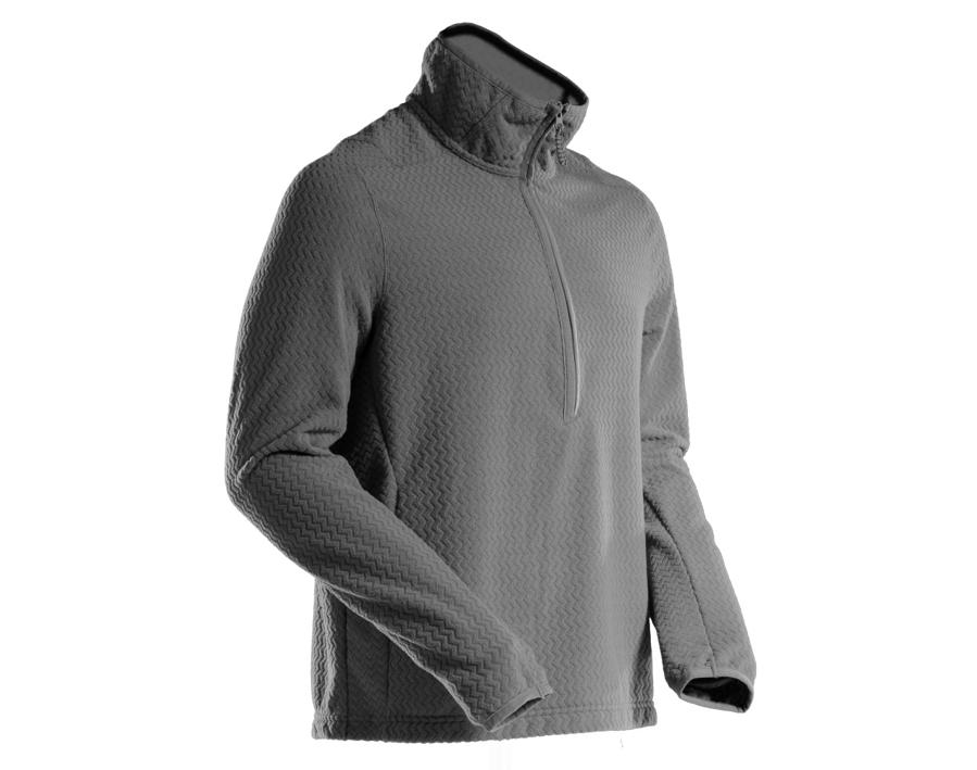 Microfleece Pullover mit kurzem Reißverschluss CUSTOMIZED Anthrazitgrau