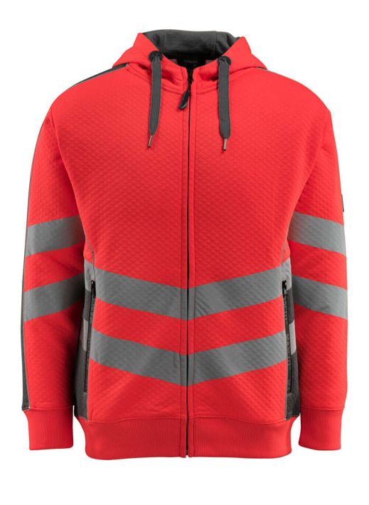 Kapuzensweatshirt mit Reißverschluss SAFE SUPREME hi-vis rot/dunkelanthrazit