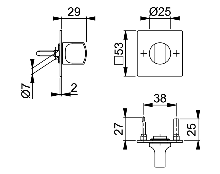 SchnellstiftPlus WC-Flachrosetten-Paar E848NS