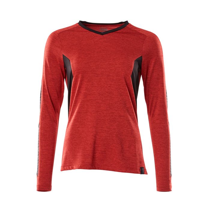 T-Shirt, Langarm ACCELERATE verkehrsrot/schwarz