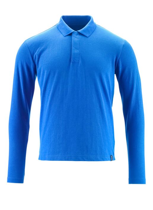 Polo-Shirt, Langarm CROSSOVER azurblau