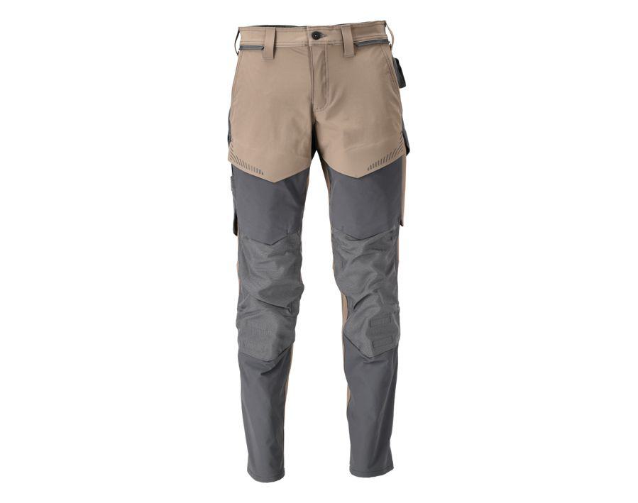 Hose mit Knietaschen CUSTOMIZED dunkles sandbeige/anthrazitgrau