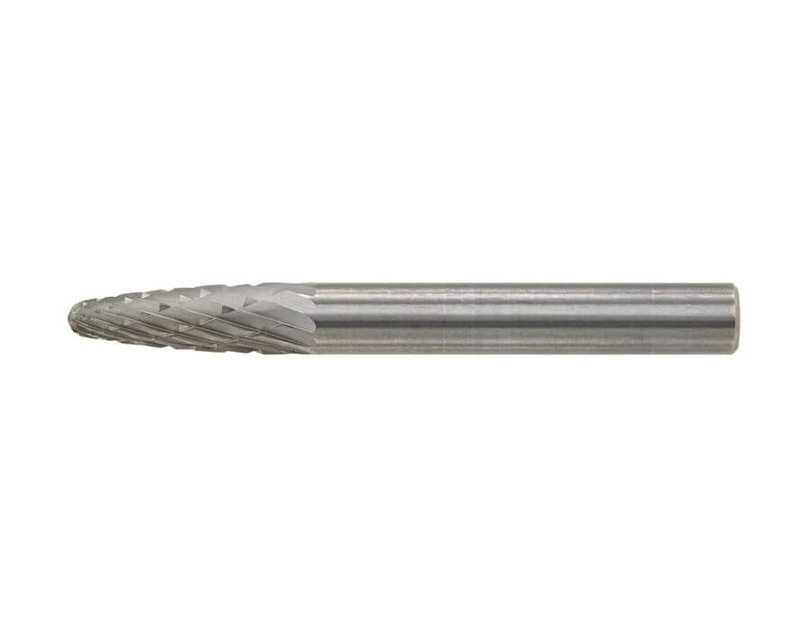 Hartmetallfrässtift (Rotorfräser) DIN 8033 – Schaft-Ø 6 mm, Rundbogenform RBF, Zahnung C