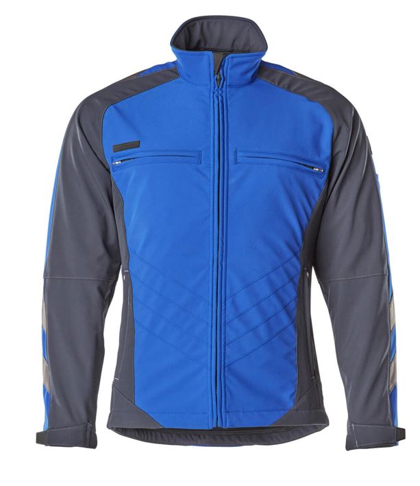 Soft Shell Jacke UNIQUE kornblau/schwarzblau