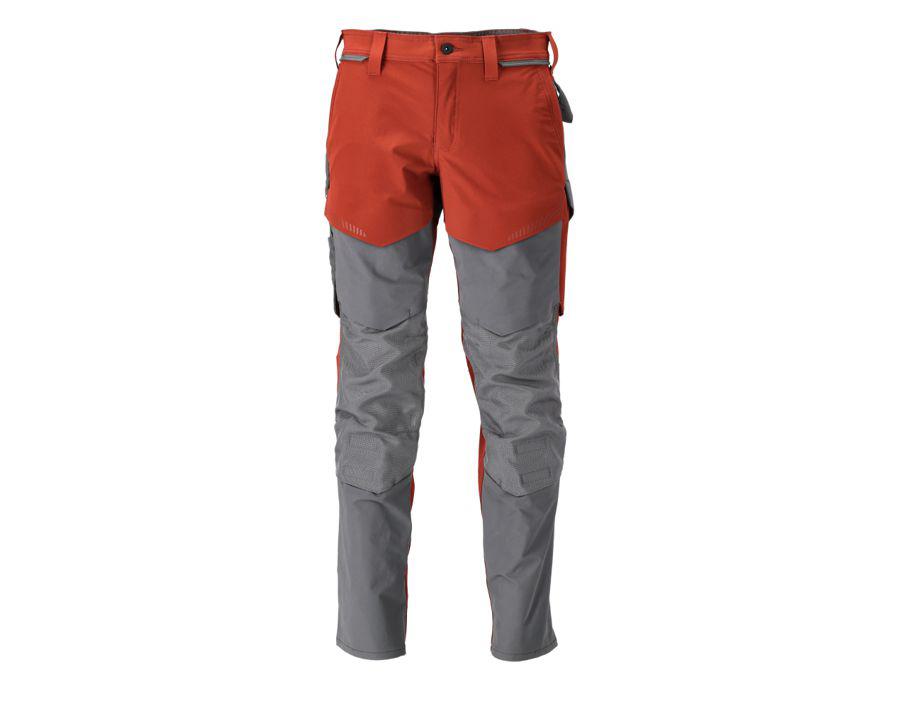 Hose mit Knietaschen CUSTOMIZED herbstrot/anthrazitgrau