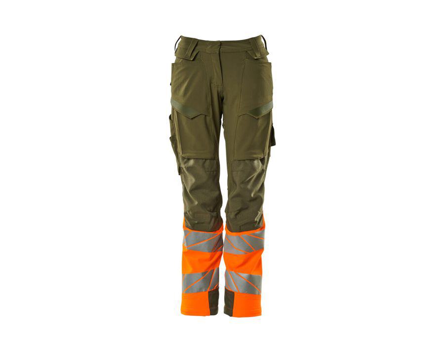 Hose mit Knietaschen ACCELERATE SAFE moosgrün/orange