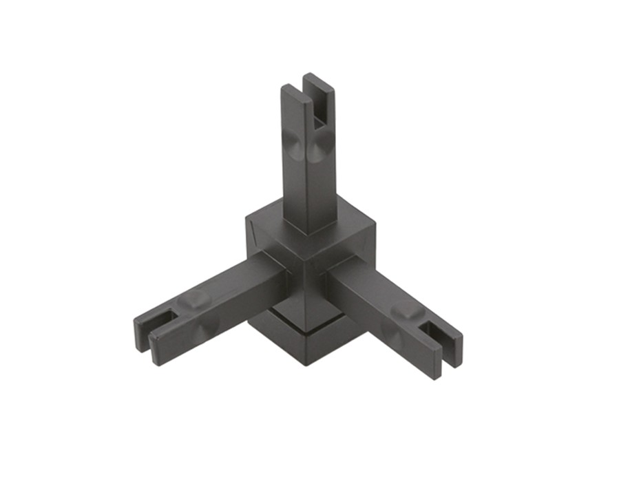 Cadro Verbindungsknoten 3-fach 3D mit Höhenverstellung Edelstahl Optik