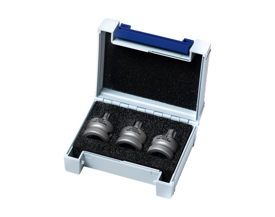 Kraft-Steckschlüssel-Einsatz-Garnitur 1/2" für Innen-TORX®-Schrauben, extrakurz