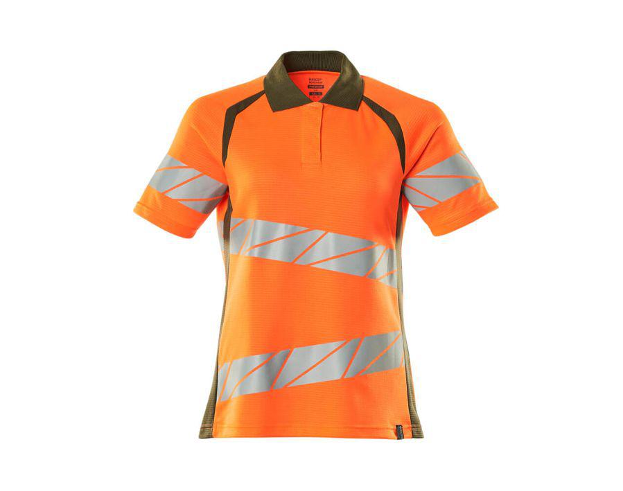 Polo-Shirt ACCELERATE SAFE hi-vis orange/moosgrün