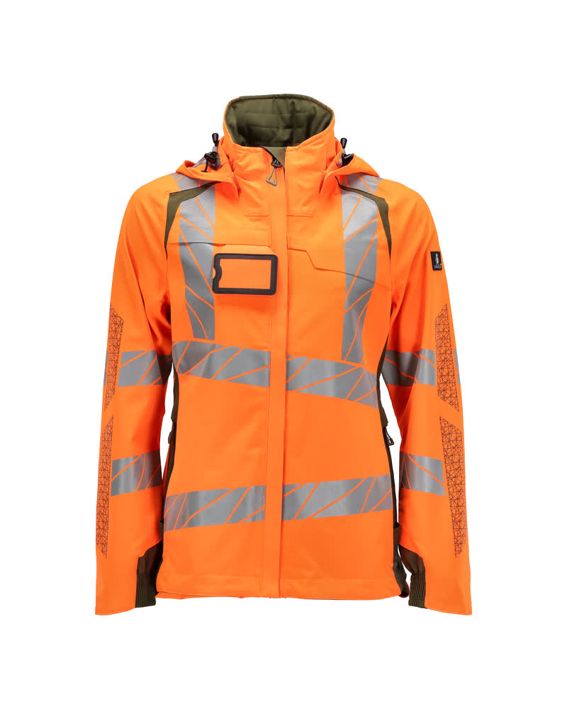 Hard Shell Jacke ACCELERATE SAFE hi-vis orange/moosgrün